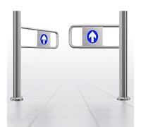 Puertas batientes automáticas de acero inoxidable, apertura semiautomática de 90° para centros comerciales, parques infantiles, supermercados, solución de entrada segura (ancho: 150 cm)