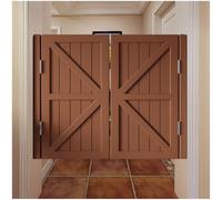 Puertas Batientes de madera de pino, Puerta batiente de Restaurante, puerta Interiores, 3.5cm Espesor, Cierre Automático, para Salón, Cocina, Bar(Brown,W40"XH36"/101cmX90cm)