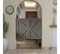 Puertas batientes de madera for interiores, cafetería, media puerta con bisagra doble, cierre automático, puerta de salón de granero batiente(Gray,117x81cm/46x32in)