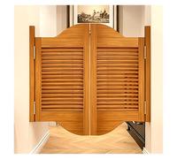 Puertas batientes de madera maciza con cierre automático para cafetería, salón, 92/108/124/140 cm de ancho, puerta de doble media partición con bisagra de resorte para pasillo y cocina (amarillo