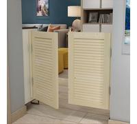 Puertas batientes de madera maciza for cafetería: elegante puerta de salón con lamas for interiores y bisagras de metal for cocina y dormitorio.(Wood,110x90cm)