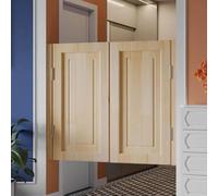 Puertas batientes de madera maciza for cafetería: elegante puerta divisoria de media cintura for cocina y bar con bisagras de acero inoxidable.(Wood,70x90cm)