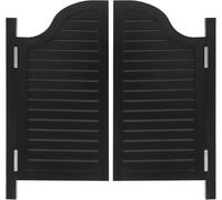 Puertas batientes de madera maciza for cafetería: elegante puerta doble con bisagras de acero inoxidable for cocina y baño.(Black,70x70cm)