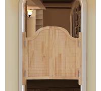 Puertas batientes de madera maciza for cafetería: elegante puerta doble con bisagras de acero inoxidable for cocina y baño.(Wood,95x80cm)