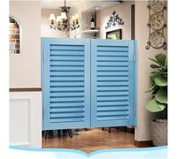 Puertas batientes de madera maciza for cafetería: elegante puerta doble interior for cocina, bar, restaurante y sala de estar.(Dark Blue,95x90cm)