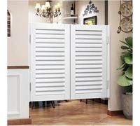 Puertas batientes de madera maciza for cafetería: elegantes puertas de salón for cocina, sala de estar y más.(White,120x90cm)