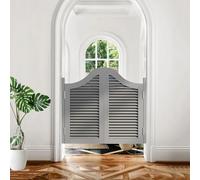 Puertas batientes de madera maciza for cafeterías: elegantes puertas de media hoja con bisagras de cierre automático for entradas de cocinas, bares y restaurantes.(Gray,90x90cm)