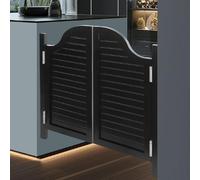 Puertas batientes de madera maciza for cafeterías: elegantes puertas de salón con bisagras de acero inoxidable for cocinas, bares y restaurantes.(Black,70x100cm)