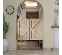 Puertas batientes de madera maciza for cafeterías - Puertas de salón con cierre automático for cocina - Puertas divisorias duraderas con función de apertura bidireccional(Wood,120x80cm)