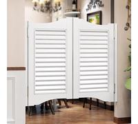Puertas batientes de madera maciza para cocina, tienda, pub, escalera, pasillo, diseño abierto bidireccional con bisagras para tabique interno (80 x 90 cm)