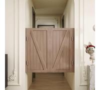 Puertas batientes de madera maciza personalizables con bisagras de acero inoxidable: un elegante diseño retro(Natural,80x80cm)