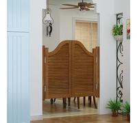 Puertas Batientes De Madera Retro For Cafetería, Puerta Batiente Interior con 2 Paneles Y Persianas, Media Cintura Cierre Automático Bisagras, Entrada, Bar, Decoración Cocina(100x90cm)