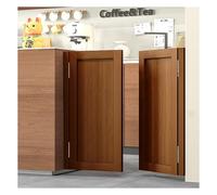 Puertas batientes de salón de madera maciza, partición de entrada, cafetería, pasillo, cocina, bar, sótano, porche, escaleras, 70-150 cm de ancho, con bisagras (marrón, 130 x 90 cm de ancho).