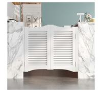Puertas Batientes De Salón Puerta Abatible De Madera Maciza Para Interiores Pasillo Tabique Puertas De Media Cintura De Café Puerta Vaiven De Cierre Automático(White,W82*H90cm)