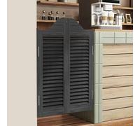 Puertas batientes Dobles para salón, 30/32/36" de Ancho, Puertas de café con Cierre automático, Puerta de Valla de Media Cintura con Lamas, con bisagras y herrajes, Madera de Pino