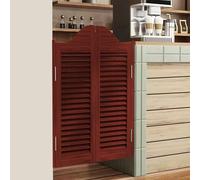 Puertas batientes Dobles para salón, 30/32/36" de Ancho, Puertas de café con Cierre automático, Puerta de Valla de Media Cintura con Lamas, con bisagras y herrajes, Madera de Pino