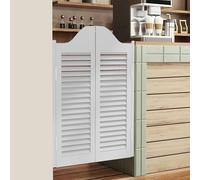 Puertas batientes Dobles para salón, 30/32/36" de Ancho, Puertas de café con Cierre automático, Puerta de Valla de Media Cintura con Lamas, con bisagras y herrajes, Madera de Pino