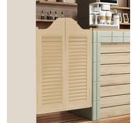 Puertas batientes Dobles para salón, 76/81/91 cm de Ancho, Puertas de café con Cierre automático, Puerta de Valla de Media Cintura con Lamas, con bisagras y herrajes, Madera de Pino de Prime