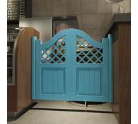 Puertas Batientes For Cafetería, Puerta De Salón Madera Maciza Retro, Partición Entrada Interior Pasillo, Cocina, Bar, Puertas Media Cintura con Bisagras, Cierre Automático(Blue,120x90cm(WxH))