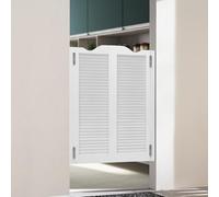 Puertas batientes, madera de pino y aleación de aluminio, doble persiana | Partición de barra de pasillo de 61 cm de ancho x 42 pulgadas de alto (29,9 x 42 pulgadas)