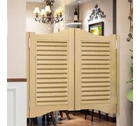 Puertas batientes para cafetería, puerta batiente de madera maciza para interior, puerta de media cintura con cierre automático, bisagras de acero inoxidable de doble acción, para salón, caf