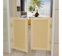 Puertas batientes para cafetería, puerta batiente de madera maciza para interior, puerta de media cintura con cierre automático, bisagras de acero inoxidable de doble acción, para salón, caf