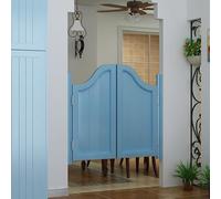 Puertas Batientes para CafeteríAs Puertas Divisorias Madera Maciza Equipadas Con 4 Bisagras MetáLicas Adecuadas para Cocinas Bares Y Pasillos Light blue 120x90cm/47.2x35.4in