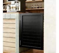 Puertas Batientes para CafeteríAs Puertas Interiores Madera Maciza Media Puerta AccióN Giro 180°Bisagras Acero Inoxidable Adecuadas para Cocinas Escaleras Y Entradas Dormito Black 60x90cm/23.6x35.4in