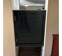 Puertas batientes personalizables en blanco y negro - Elegante puerta de salón de cocina, pasillo y baño con bisagra, decoración ideal para el hogar para bares y restaurantes (blanco, 39.4 x 35