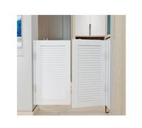 Puertas batientes, rotación de 180°,puerta batiente de madera maciza for cafetería con cierre automático,media puerta con persianas hechas a mano for cocina,bar,porche(A,W150xH100cm(59.06x39.37in))