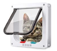 Puertas Cachorros,Puerta para Gatos,ABS Acrílico Gateras para Gatitos,Gatera para Mascotas Pequeño,Puerta para Mascotas para Gatos Perros Pequeños con Bloqueo Giratorio de 4 Vías,Interior y Exterior