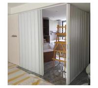 Puertas correderas plegables internas, diseño en forma de L en ángulo recto para ahorrar espacio, ideal para organización de despensa y armario