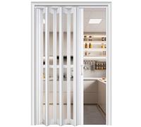 Puertas corredizas de acordeón, puertas plegables interiores retráctiles con cerradura y llave, aislamiento acústico de pista baja para cocinas, baños y pasillos