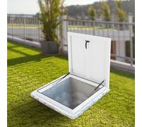 Puertas de acceso para tragaluces de techo grandes Puertas de acceso para tragaluces resistentes y antirrobo con manijas con cerradura Cubiertas de acceso a techo resistentes a la intemperie(55*85cm/2