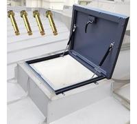 Puertas de acceso para tragaluces resistentes y antirrobo con manijas con cerradura Tragaluces para mantenimiento de techos para puertas de acceso multiusos Cubiertas de acero para terrazas(80*95cm/31