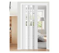 Puertas de acordeón - Puerta corredera plegable interna de PVC para separador de habitaciones, manija incluida para baño, cocina, despensa, pasillo