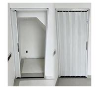 Puertas de acordeón Puerta Plegable de Alta Resistencia con Cerradura, Puerta Divisoria Plegable de Aluminio, Puerta Divisoria Corrediza Que Ahorra Espacio para El Hogar(26x80in (66.0x203.2cm))