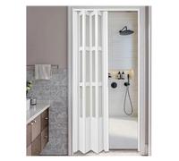 Puertas De Armario Plegables De Acordeón Para Interiores. Puerta Plegable De PVC Blanca. Incluye Puerta, Herrajes De Montaje, Manija Y Pestillo.((WxH)74x80in/188x203cm)