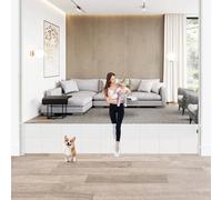 Puertas de bebé retráctiles extra anchas de 24 pulgadas de alto x 120 pulgadas, puertas cortas para perros para pasar, puerta de malla larga reforzada para mascotas con varillas de apoyo, puertas