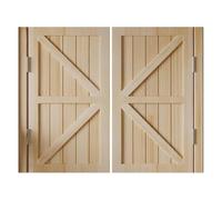 Puertas de café oscilantes de madera maciza, puertas interiores dobles con bisagras de metal y puerta de división de cierre automático (75 x 90 cm) para restaurantes y hogares