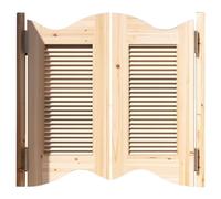 Puertas de cafetería con Lamas de Madera Maciza, Estilo salón, batientes, de 81 x 101 cm, con Media Cintura y bisagras para Bar, Cocina, Porche y escaleras. Mampara de Entrada Interior (80 x