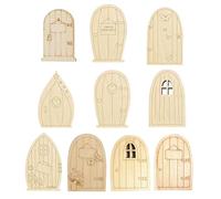 Puertas de casa de sin Pintar - Mini Kit de Bricolaje de casa de - Kit de decoración al Aire Libre de Accesorios de jardín de en Miniatura, Puertas de diminutas de Cuento de, artesanía de pintur