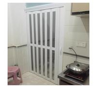 Puertas de concertina de aluminio blanco con paneles acrílicos, divisor deslizante plegable para dormitorio, pasillo, cocina y armario, 200 cm y 210 cm de alto (estilo B 75 x 210 cm)