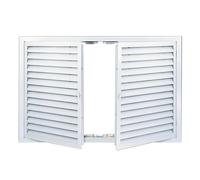Puertas de doble persiana de aleación de aluminio, rejilla de ventilación, cubierta de rejilla para armario, baño, escape y estufa, puerta de metal versátil (85 x 90 cm)