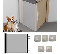 Puertas De Escalera Retráctiles,Puertas De Puerta Interior Extensible Sin Perforación,Valla Anti Salto Extensible,Puerta for Mascotas for Escaleras/Puertas/Pasillos(Black,110 * 95cm)