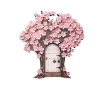Puertas de gnomo - Mini de Elfo de Madera, Puerta de de jardín de Hadas | de Tronco de árbol mágico, Portal de Bosque Encantado, Acceso Decorativo de Hadas en Miniatura