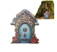 Puertas de Hadas para árboles al Aire Libre,Puerta en Miniatura | Puerta en Miniatura de jardín de Hadas de Madera Creativa | Decoración de Puerta de Elfo, Accesorios de jardín de Hadas, decoraci