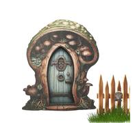 Puertas de para árboles al Aire Libre - decoración de Puertas de jardín de Madera en Miniatura | Puerta de casa de al Aire Libre para Troncos de árboles, Patio o, de jardín