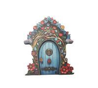 Puertas de para árboles al aire libre,Puerta en miniatura | Puerta de en miniatura 2D para casas de muñecas - Decoraciones de tocón de árbol, decoración de puerta de mini elfo, accesorios de jardín de
