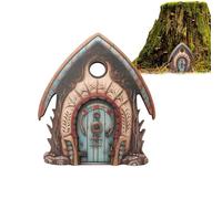 Puertas de para árboles al aire libre, puerta miniatura - Puerta de enano de de madera para jardines, decoraciones de tocón de árbol, decoración de puerta de elfo, accesorios de jardín de